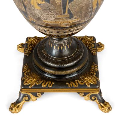  Christofle A Neo Grec Gilt and Patinated Bronze Amphora Vase Attributed to Christofle