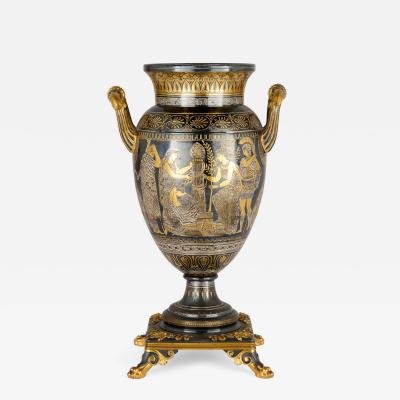  Christofle A Neo Grec Gilt and Patinated Bronze Amphora Vase Attributed to Christofle