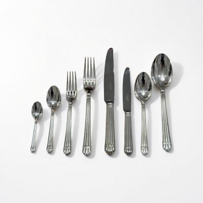  Christofle Christofle s Aria Art Deco silver plated flatware for 6 total 48 pieces 