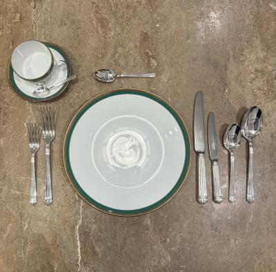  Christofle Christofle s Aria Art Deco silver plated flatware for 6 total 48 pieces 