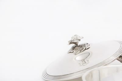  Christofle Elegant Refined French Silver Covered Dish