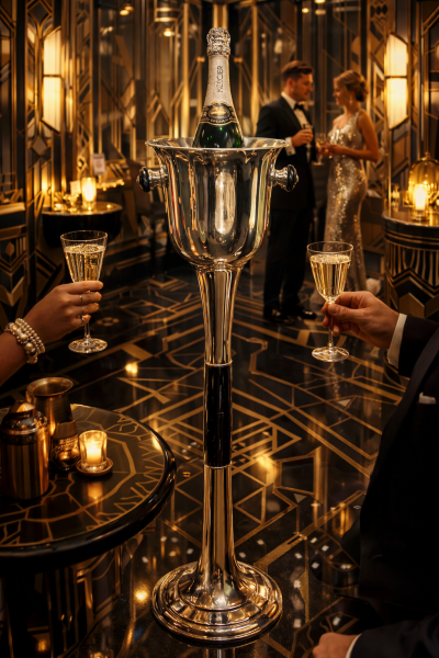  Christofle French Art Deco Floor Standing Champagne Bucket Attributed to the Christofle