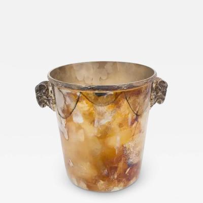  Christofle French Christople Ice Bucket in Original Patina with Aries