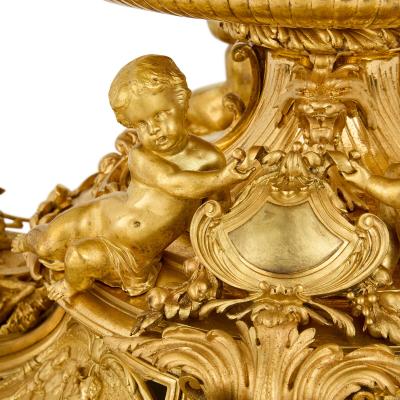  Christofle Magnificent French Gilt Bronze Figural Centrepiece by Christofle