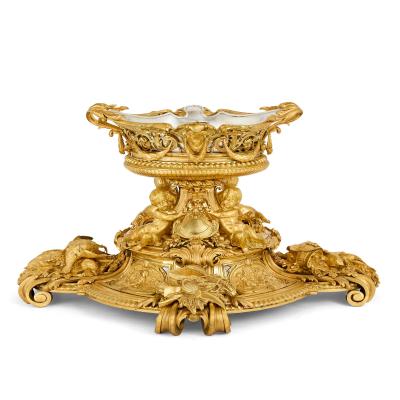  Christofle Magnificent French Gilt Bronze Figural Centrepiece by Christofle