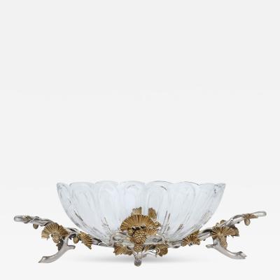  Christofle Pair of antique silvered and gilt bronze centrepiece bowls by Christofle