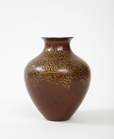  Christofle Rare Art Deco Dinanderie Vase by Christofle