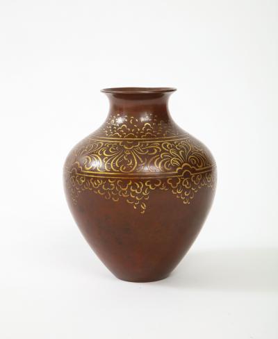  Christofle Rare Art Deco Dinanderie Vase by Christofle