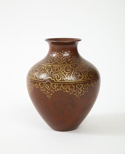  Christofle Rare Art Deco Dinanderie Vase by Christofle