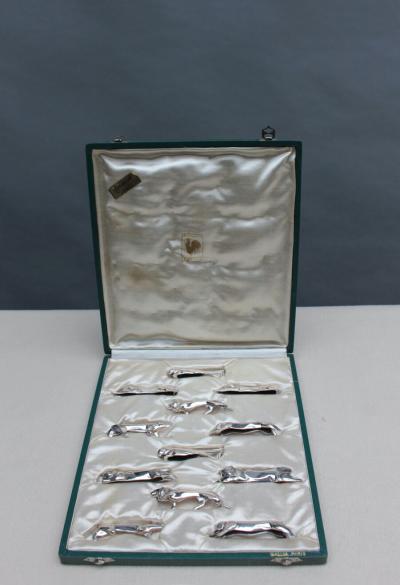  Christofle Set of 12 Fine French Art Deco Silver plated Gallia Knife Rests