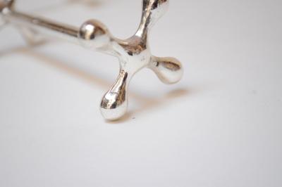  Christofle Set of Twelve Italian Art Deco Jax X Form Mitred Silver Plated Knife Rests