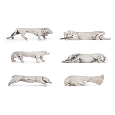  Christofle Set of twelve plated silver animalier knife rests by Christofle