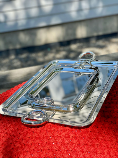  Christofle VERTIGO TRAY SMALL WITH HANDLES IN SILVER PLATE