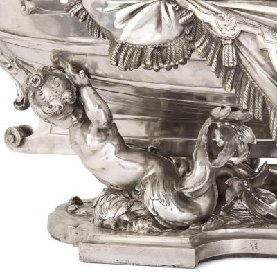  Christofle Very large French silvered bronze jardini re in the manner of Christofle