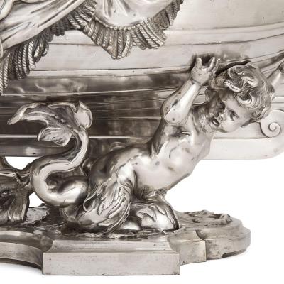  Christofle Very large French silvered bronze jardini re in the manner of Christofle