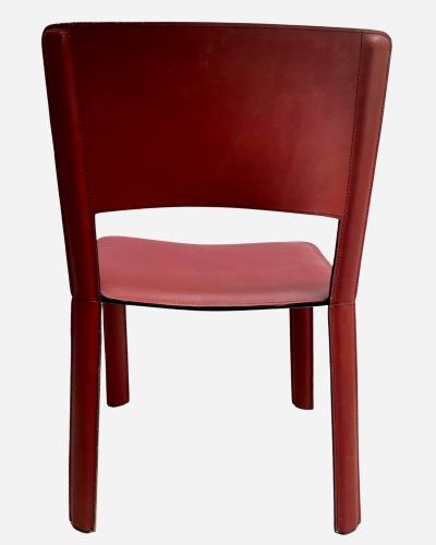  Cidue Set of six chairs in red leather Cidue Italy circa 1970