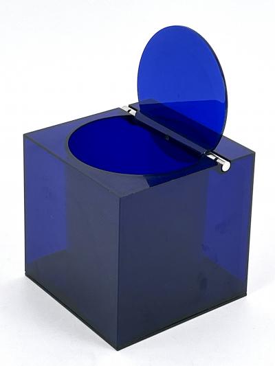  Cini Nils Blue Acrylic Ice Box or Bucket by Studio O P I for Cini Nils Italy 1970s
