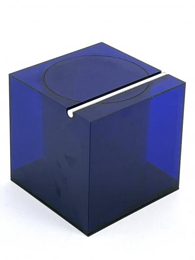  Cini Nils Blue Acrylic Ice Box or Bucket by Studio O P I for Cini Nils Italy 1970s