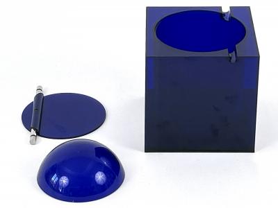  Cini Nils Blue Acrylic Ice Box or Bucket by Studio O P I for Cini Nils Italy 1970s