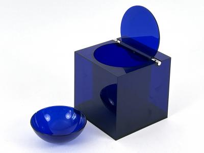  Cini Nils Blue Acrylic Ice Box or Bucket by Studio O P I for Cini Nils Italy 1970s