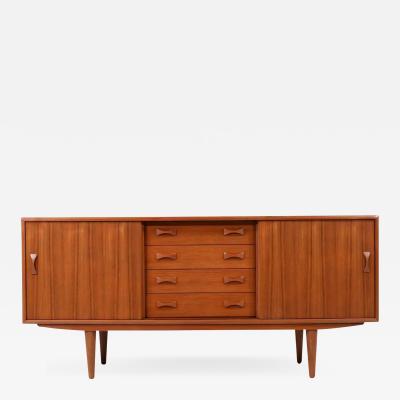  Clausen Son Danish Modern Teak Credenza with Bowtie Style Pulls by Clausen S n