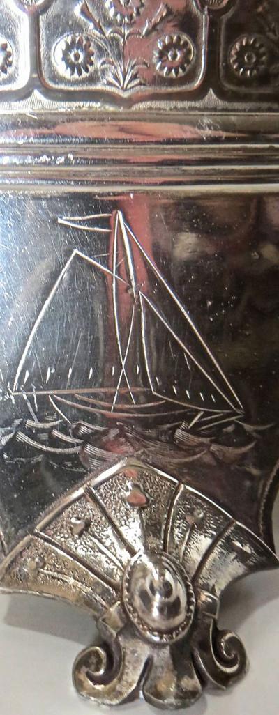  Clive Devenish Antiques Indian Figural Silver Plated Fruit Bowl