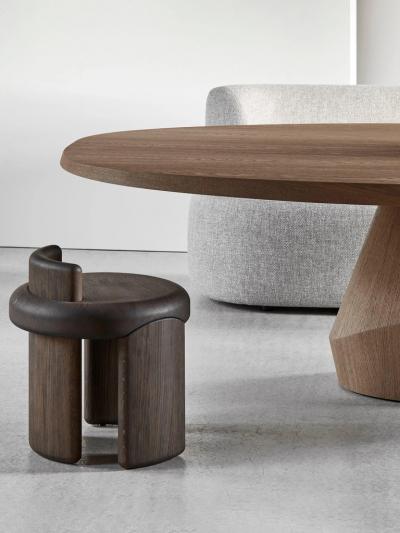  Collection Particuli re LUCA ERBA KAFA STOOL IN GREY PATINATED OAK