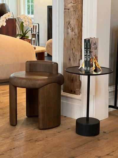  Collection Particuli re LUCA ERBA KAFA STOOL IN GREY PATINATED OAK