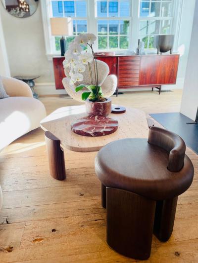  Collection Particuli re LUCA ERBA KAFA STOOL IN GREY PATINATED OAK