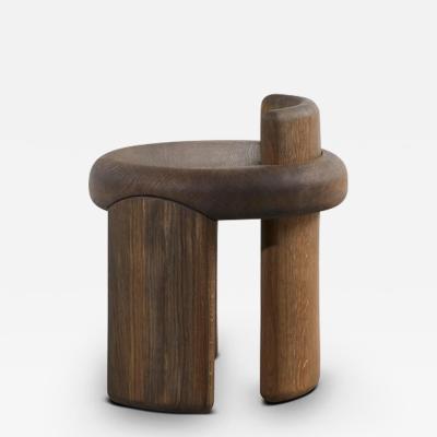  Collection Particuli re LUCA ERBA KAFA STOOL IN GREY PATINATED OAK