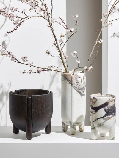  Collection Particuli re LUCA ERBA TALL HAN CONTAINER IN STAINED OAK