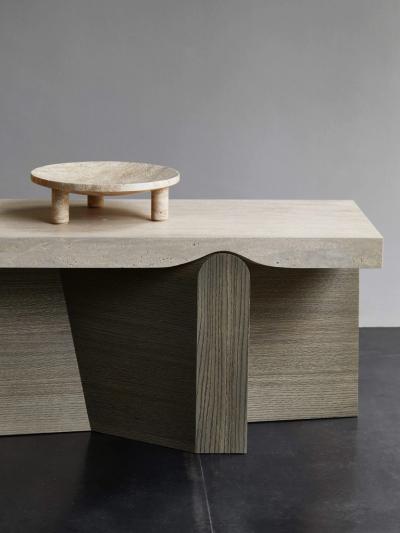  Collection Particuli re SMALL TRAVERTINE ARC FRUIT BOWL