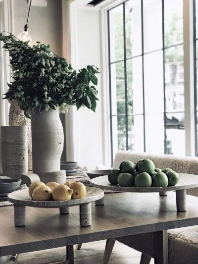  Collection Particuli re SMALL TRAVERTINE ARC FRUIT BOWL