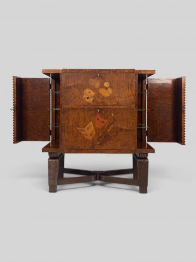  Colli Torino Italian Art Deco Sideboard or Bar Cabinet with Inlayed Doors by Colli 1940s