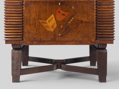  Colli Torino Italian Art Deco Sideboard or Bar Cabinet with Inlayed Doors by Colli 1940s