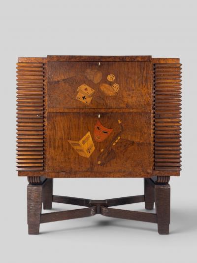  Colli Torino Italian Art Deco Sideboard or Bar Cabinet with Inlayed Doors by Colli 1940s