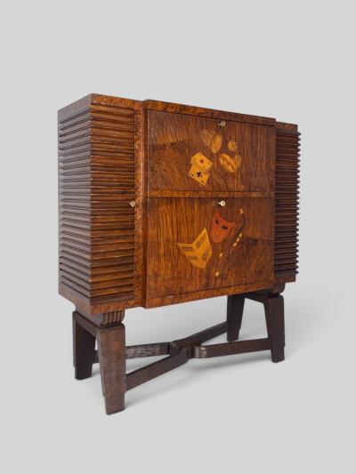  Colli Torino Italian Art Deco Sideboard or Bar Cabinet with Inlayed Doors by Colli 1940s