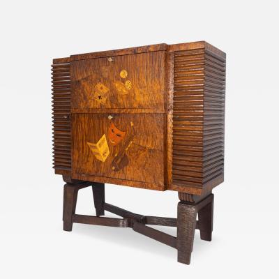  Colli Torino Italian Art Deco Sideboard or Bar Cabinet with Inlayed Doors by Colli 1940s