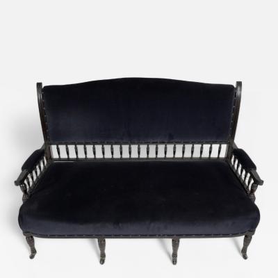  Collinson Lock Collinson Lock An Anglo Japanese Mahogany Settee with Carved Scrolled Arms