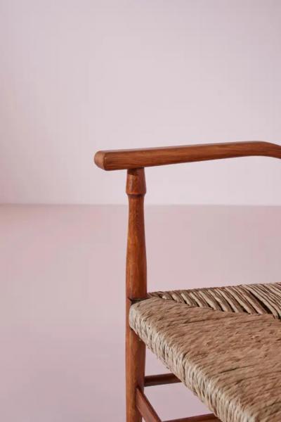  Colombo Sanguineti Colombo Sanguineti beech and rope Sei stecche armchairs Chiavari italy 1947
