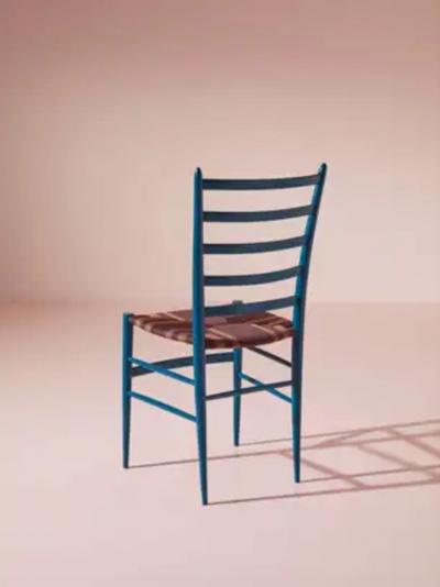  Colombo Sanguineti Colombo Sanguineti set of eight chairs Cinque Stecche Chiavari Italy 1940s