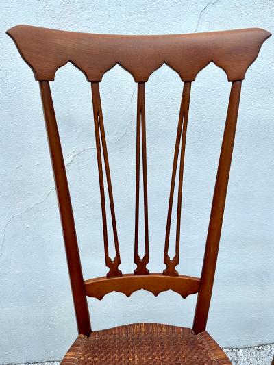 Colombo Sanguineti Mobili Sanguineti Chiavari Set of Four 4 Wood and Wicker Chairs