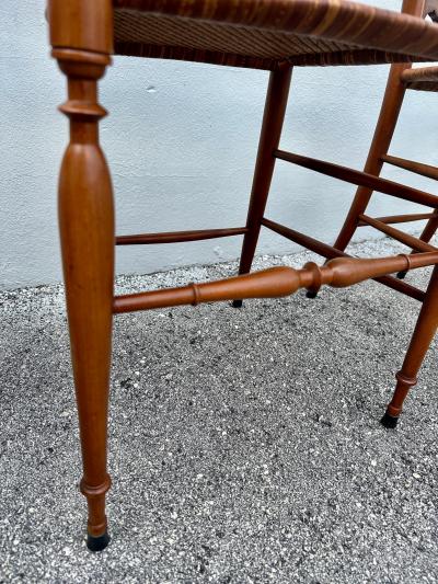  Colombo Sanguineti Mobili Sanguineti Chiavari Set of Four 4 Wood and Wicker Chairs