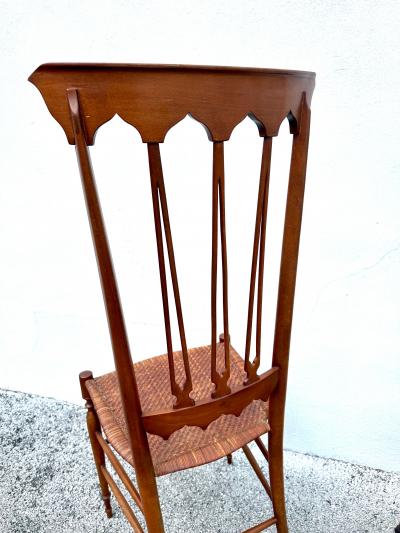  Colombo Sanguineti Mobili Sanguineti Chiavari Set of Four 4 Wood and Wicker Chairs
