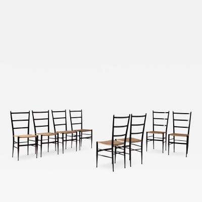  Colombo Sanguineti Set of 8 Chiavari Dining Chairs by Colombo Sanguineti Italy 1950s