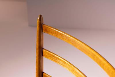  Colombo Sanguineti Set of eight chairs in beech and rope by Colombo Sanguineti Italy 1950s