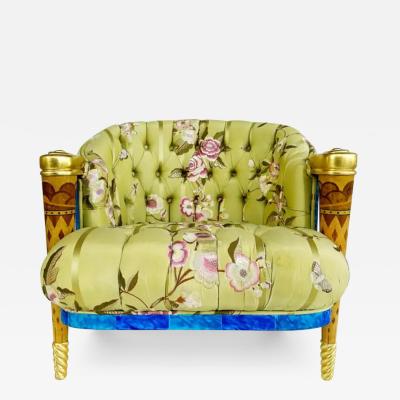  Colombostile Carlo Rampazzi Colombostile Eclectic Collection Inlay Chair Made in Italy