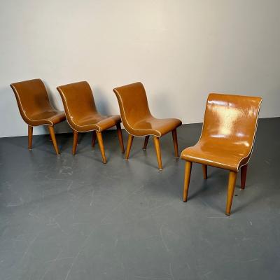 Conant Ball Four American Mid Century Modern Curvy Dining Side Chairs by Russel Wright