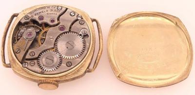  Concord Watch Co 14 Karat Yellow Gold Concord Watch Head Fancy Art Deco Style Dial