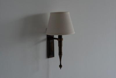  ControLight Pair of Custom French Single Library Sconce in Solid Brass 2000c 
